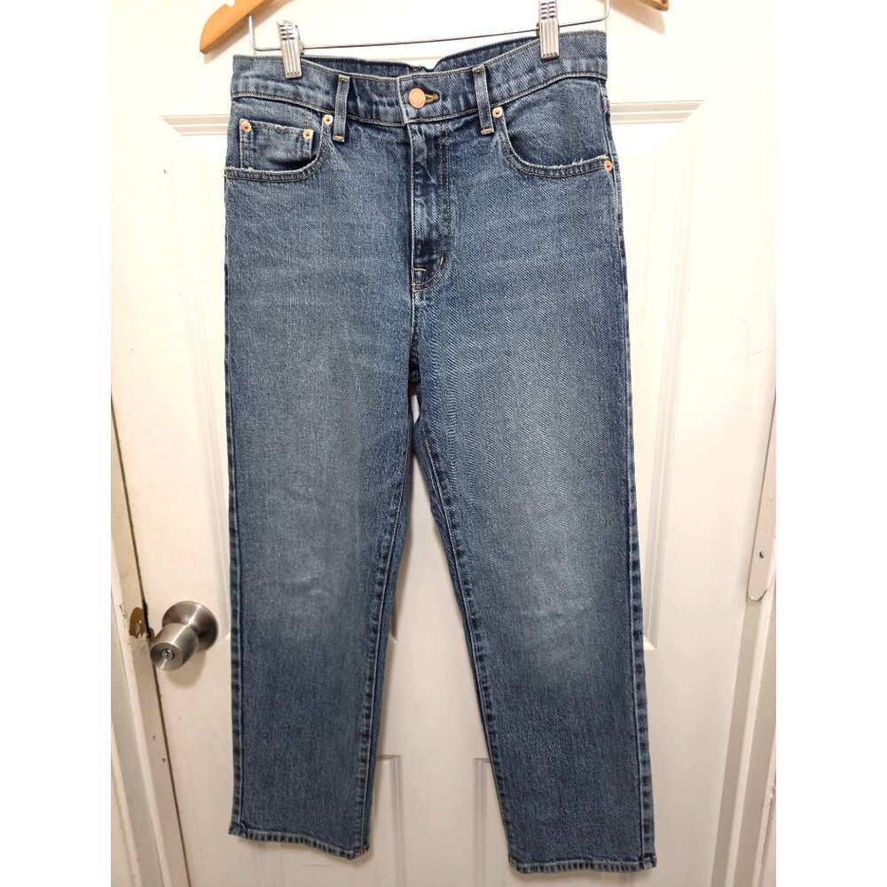 Modern American Women's High-Rise‎ Straight-Leg Blue Denim Jeans Size 26